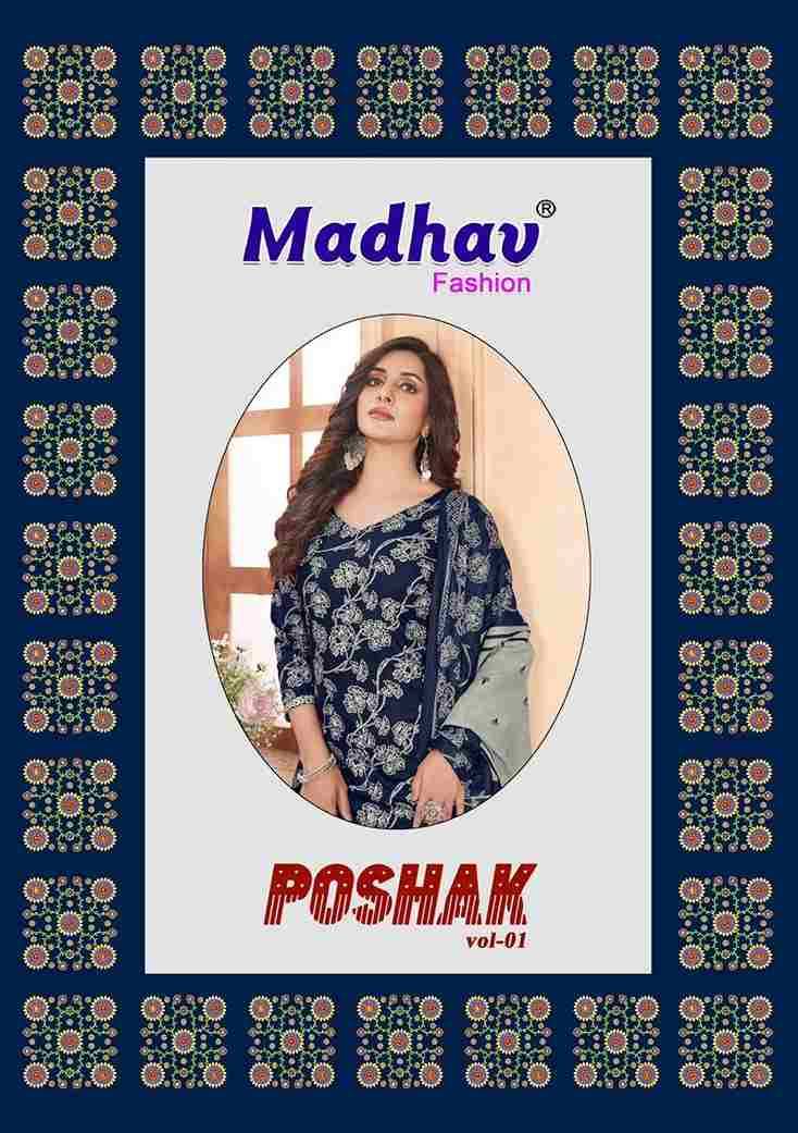 Poshak Vol-1 By Madhav Fashion 1001 To 1010 Series Beautiful Festive Suits Stylish Fancy Colorful Casual Wear & Ethnic Wear Pure Cotton Print Dresses At Wholesale Price