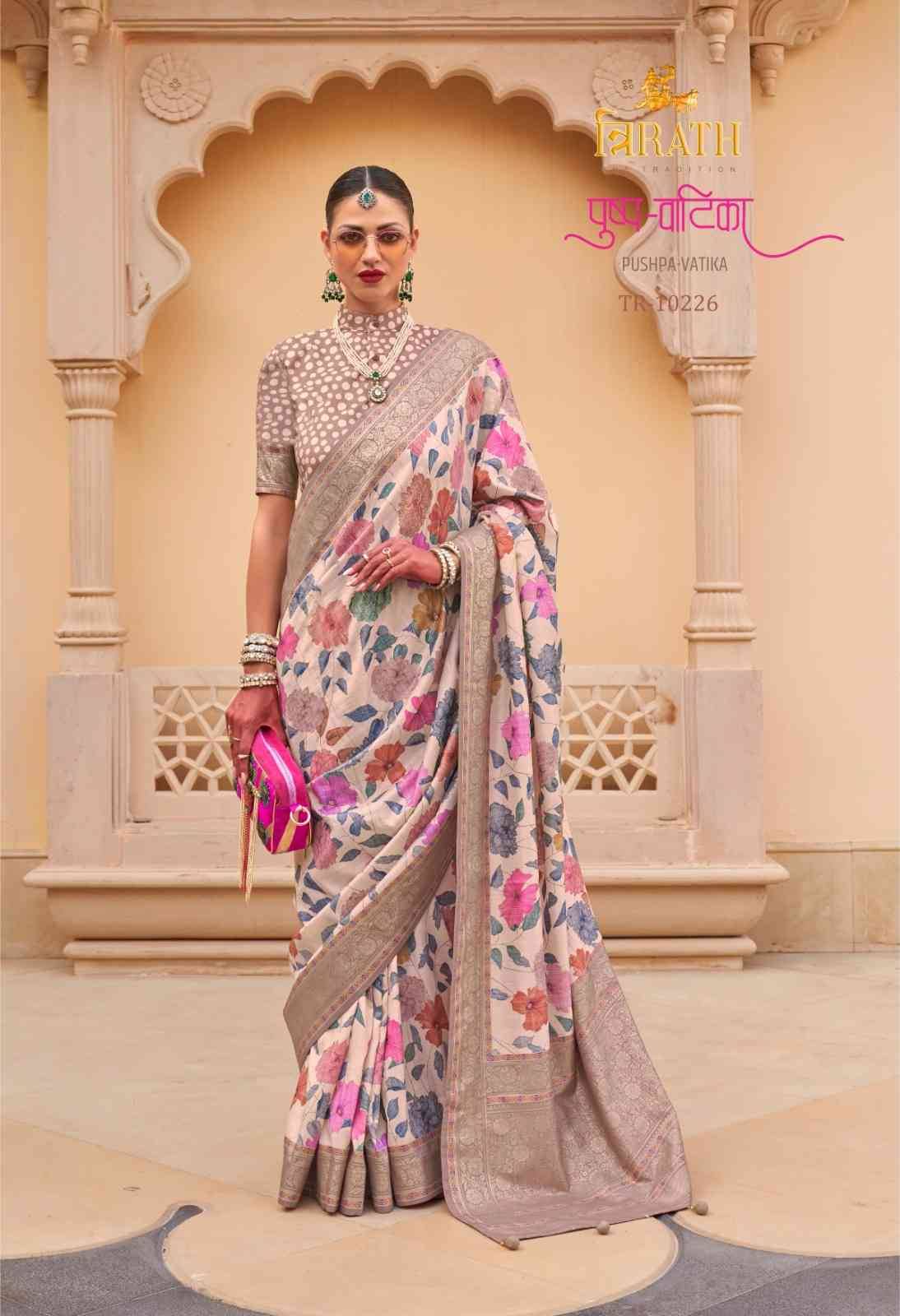 Pushpa Vatika By Trirath 10225 To 10236 Series Indian Traditional Wear Collection Beautiful Stylish Fancy Colorful Party Wear & Occasional Wear Silk Sarees At Wholesale Price