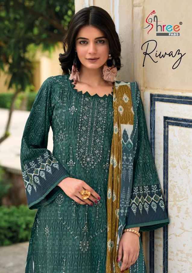 Riwaz By Shree Fabs 1001 To 1004 Series Designer Pakistani Suits Beautiful Stylish Fancy Colorful Party Wear & Occasional Wear Pure Cotton Embroidered Dresses At Wholesale Price