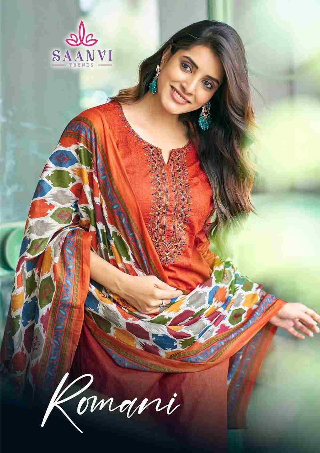 Romani By Saanvi Trends 1001 To 1008 Series Beautiful Suits Colorful Stylish Fancy Casual Wear & Ethnic Wear Pure Cotton Print Dresses At Wholesale Price
