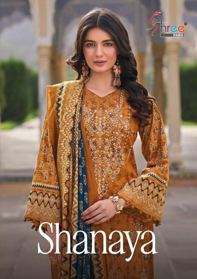 Shanaya By Shree Fabs 1001 To 1005 Series Designer Festive Suits Beautiful Stylish Fancy Colorful Party Wear & Occasional Wear Pure Cotton Print Embroidered Dresses At Wholesale Price