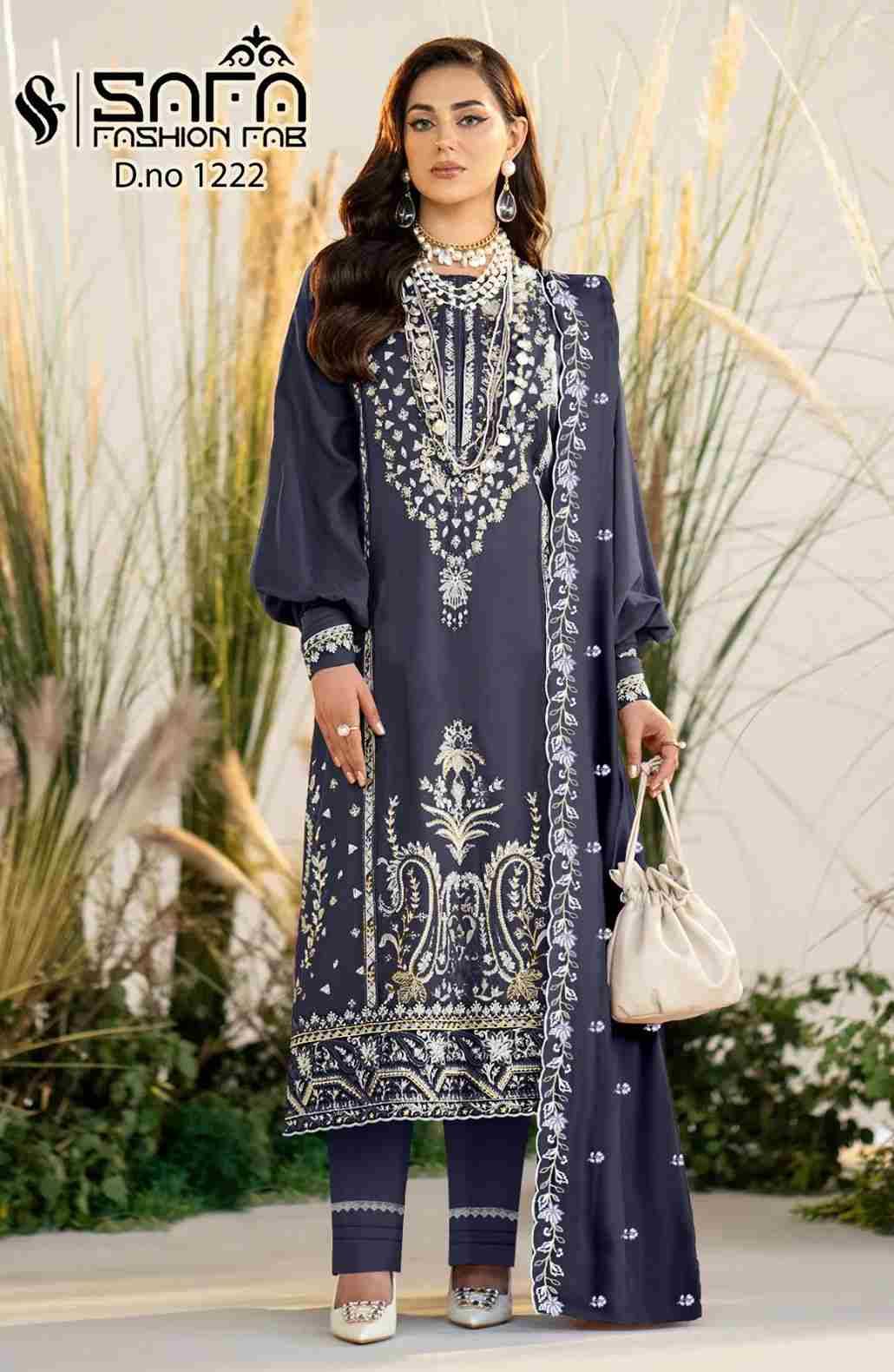 Safa 1222 Colours By Safa Fashion 1222-A To 1222-C Series Beautiful Pakistani Suits Colorful Stylish Fancy Casual Wear & Ethnic Wear Heavy Georgette Dresses At Wholesale Price
