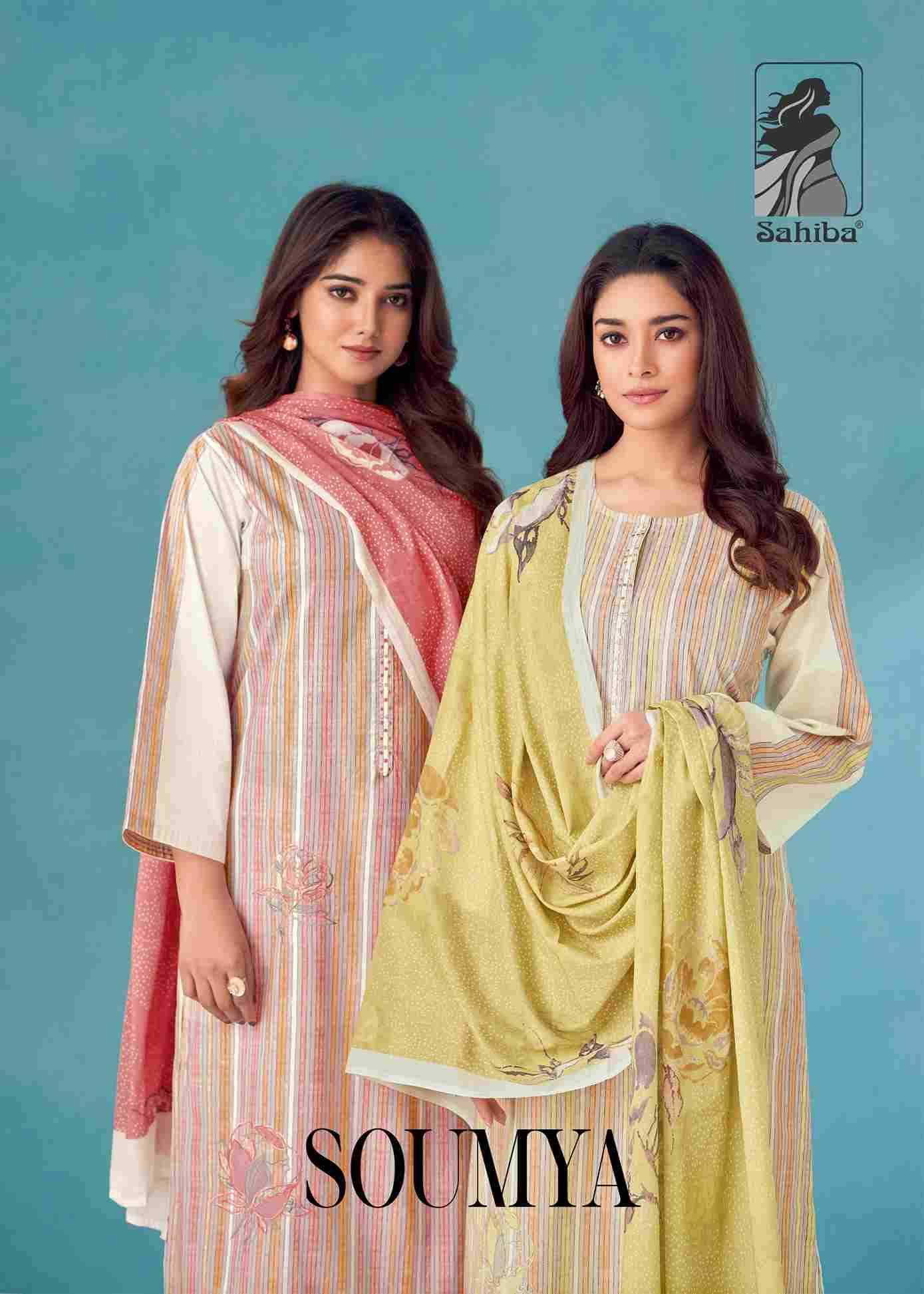 Soumya By Sahiba Fabrics Beautiful Festive Suits Colorful Stylish Fancy Casual Wear & Ethnic Wear Pure Cotton Lawn Print Dresses At Wholesale Price