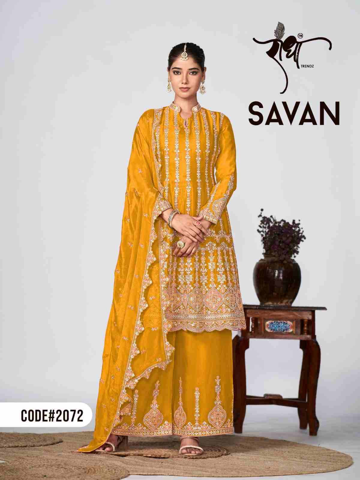 Savan By Radha Trendz 2071 To 2075 Series Beautiful Sharara Suits Colorful Stylish Fancy Casual Wear & Ethnic Wear Pure Chinnon Dresses At Wholesale Price