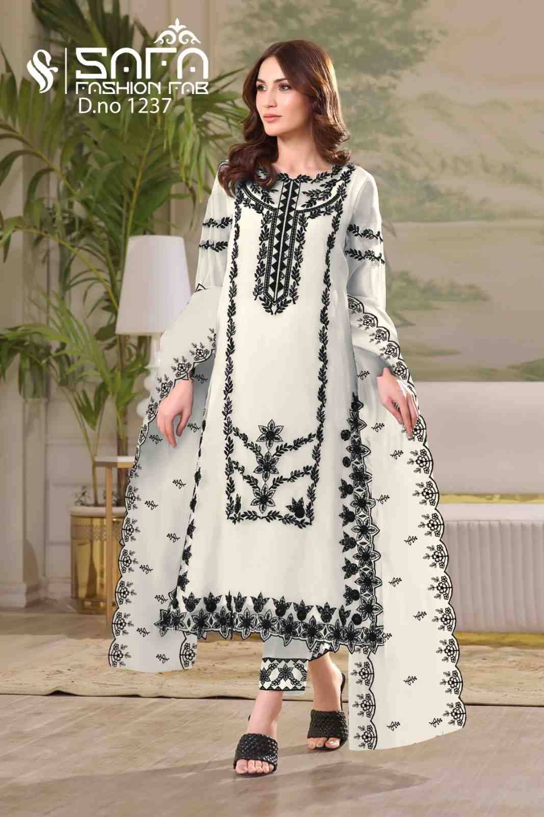 Safa Hit Design 1237 By Safa Fashion Beautiful Pakistani Suits Colorful Stylish Fancy Casual Wear & Ethnic Wear Heavy Georgette Embroidered Dresses At Wholesale Price
