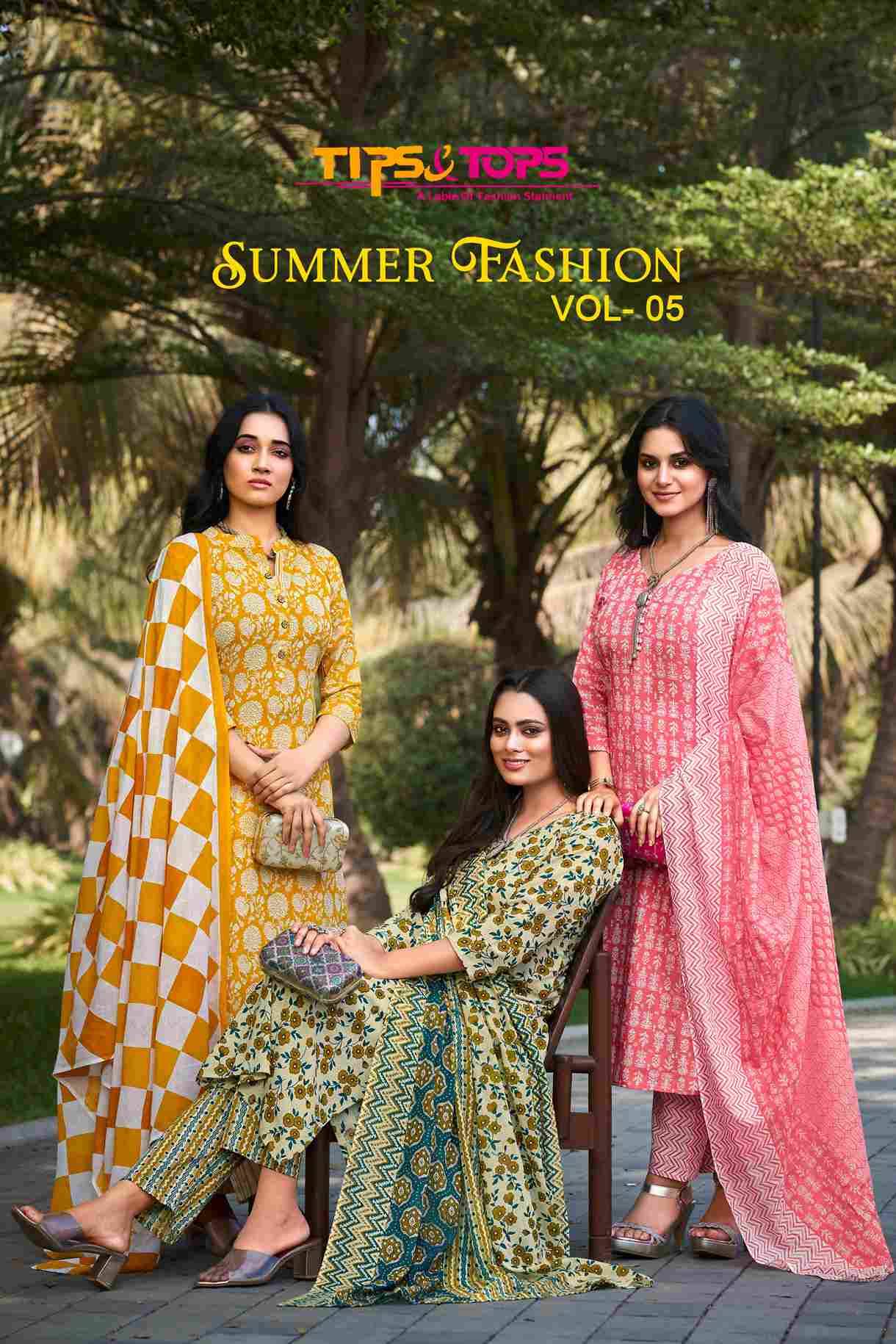 Summer Fashion Vol-5 By Tips And Tops 101 To 106 Series Designer Festive Suits Beautiful Fancy Colorful Stylish Party Wear & Occasional Wear Cotton Print Dresses At Wholesale Price