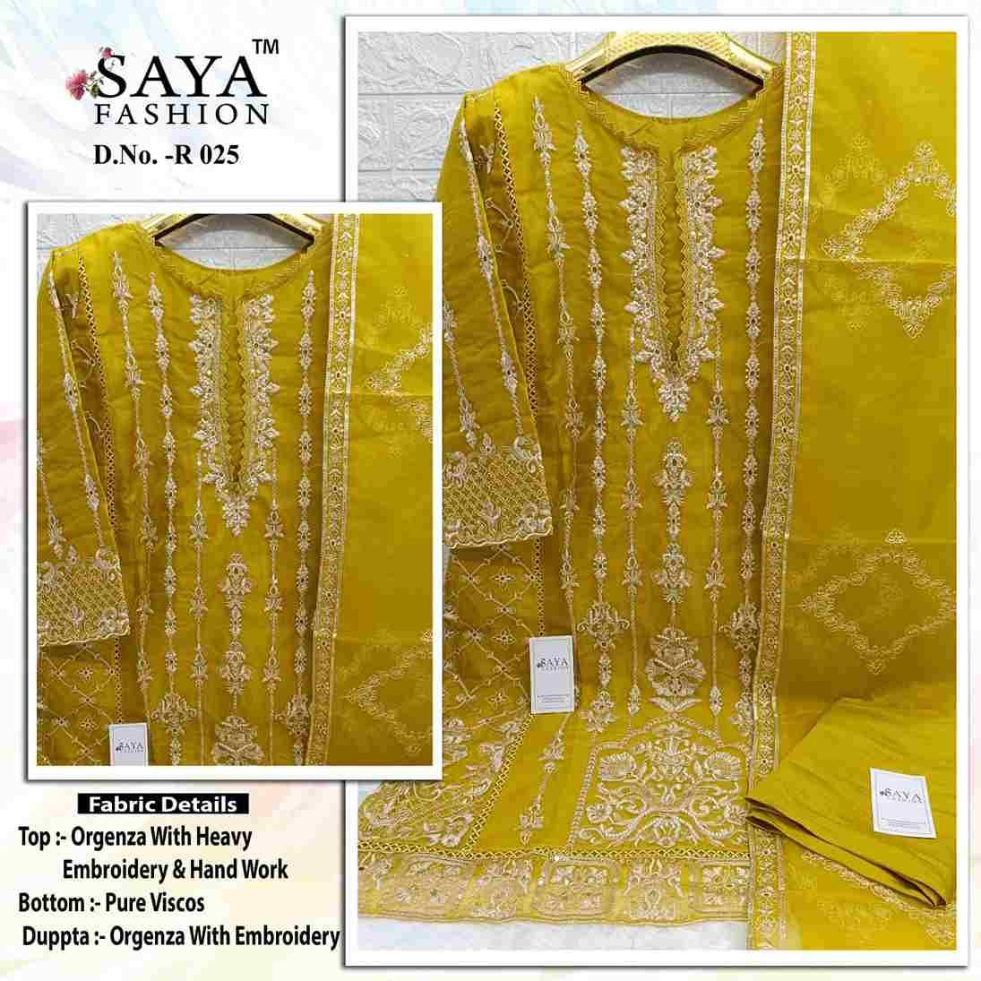 Saya-025 Colours By Saya Fashion 025-A To 025-C Series Beautiful Stylish Pakistani Suits Fancy Colorful Casual Wear & Ethnic Wear & Ready To Wear Organza Embroidered Dresses At Wholesale Price