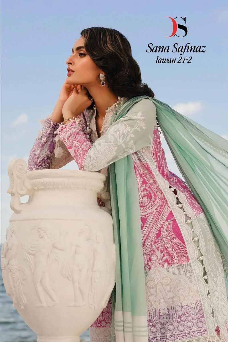 Sana Safinaz Lawan-24 Vol-2 By Deepsy Suits 6071 To 6078 Series Beautiful Pakistani Suits Colorful Stylish Fancy Casual Wear & Ethnic Wear Pure Cotton With Embroidered Dresses At Wholesale Price