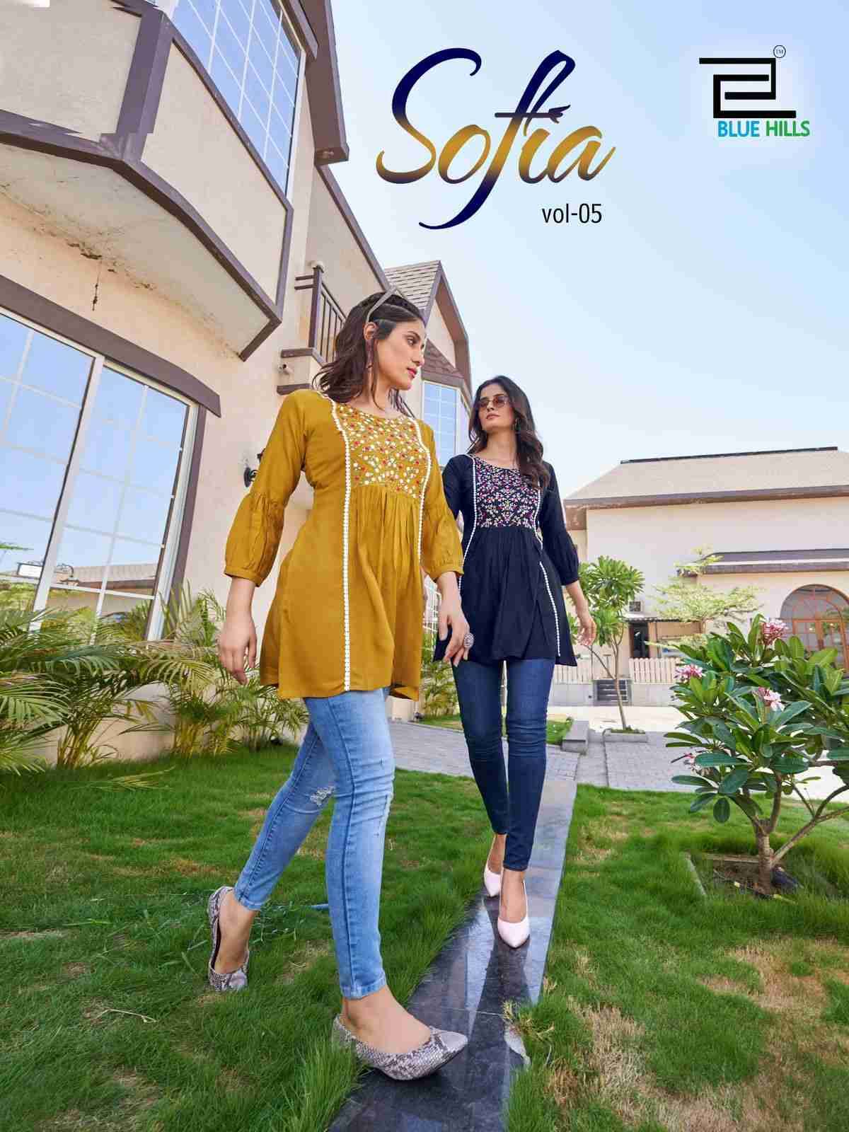 Sofia Vol-5 By Blue Hills 5001 To 5006 Series Designer Stylish Fancy Colorful Beautiful Party Wear & Ethnic Wear Collection Heavy Rayon Tops At Wholesale Price