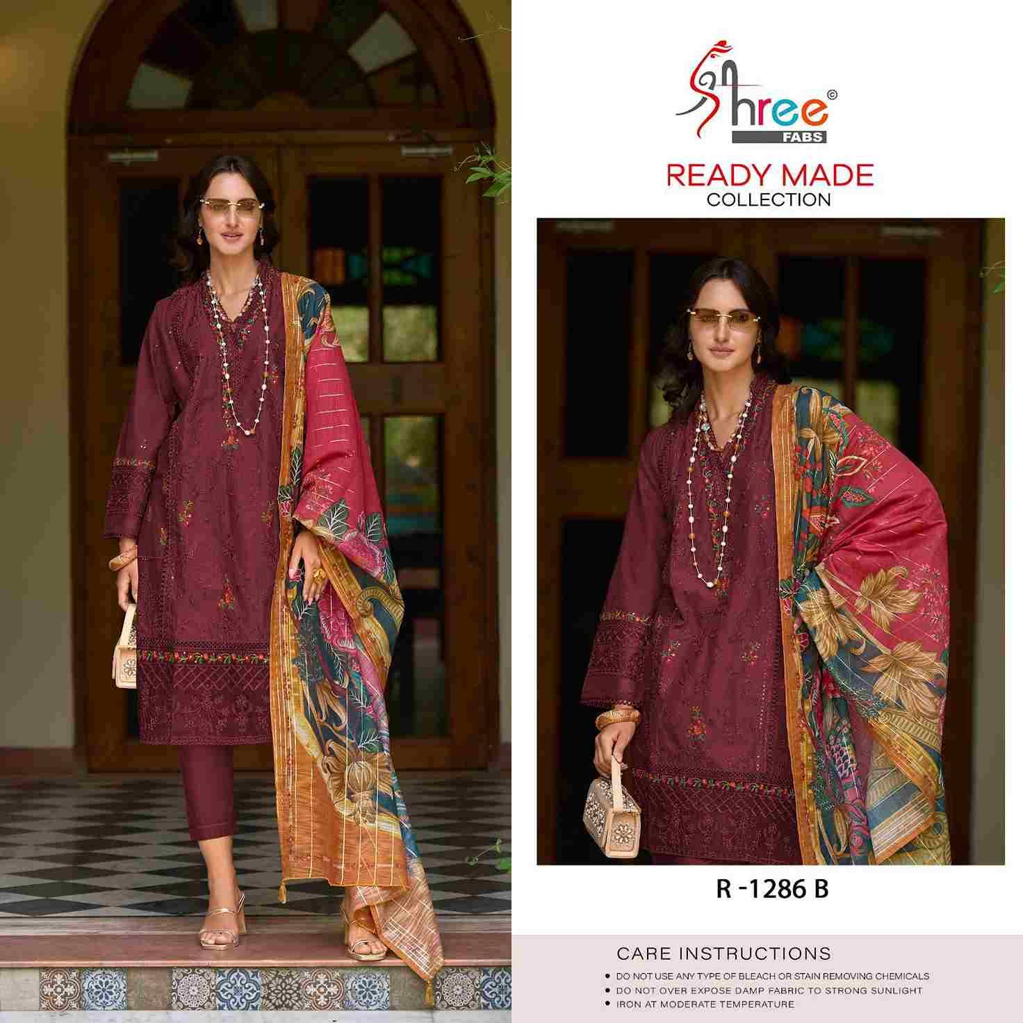 Shree Fabs Hit Design R-1286 Colours By Shree Fabs R-1286-A To R-1286-D Series Beautiful Pakistani Suits Stylish Fancy Colorful Party Wear & Occasional Wear Cambric Cotton Embroidered Dresses At Wholesale Price