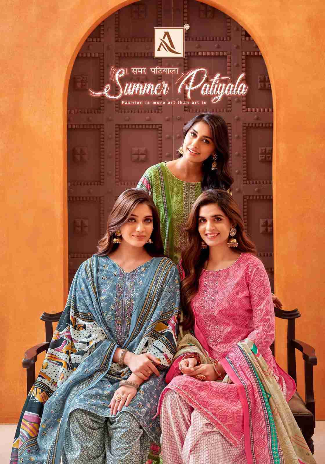 Summer Patiyala By Alok Suit 1519-001 To 1519-006 Series Beautiful Festive Suits Colorful Stylish Fancy Casual Wear & Ethnic Wear Pure Cambric Cotton Dresses At Wholesale Price