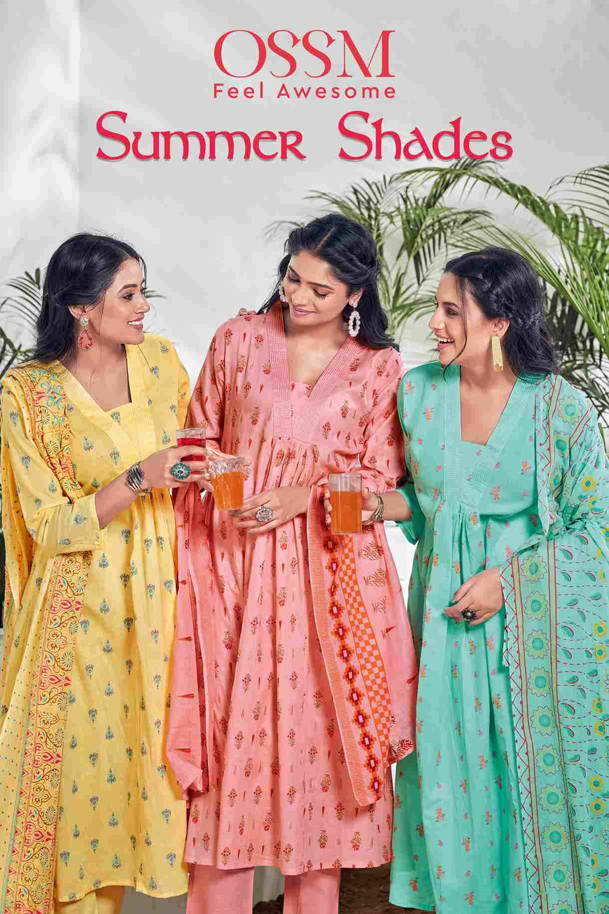 Summer Shades By Ossm 1001 To 1006 Series Designer Festive Suits Beautiful Fancy Colorful Stylish Party Wear & Occasional Wear Pure Cotton Dresses At Wholesale Price