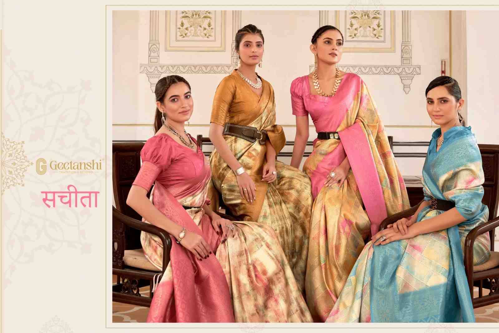 Sachita By Geetanshi 17-A To 22-B Series Indian Traditional Wear Collection Beautiful Stylish Fancy Colorful Party Wear & Occasional Wear Soft Nylon Sarees At Wholesale Price