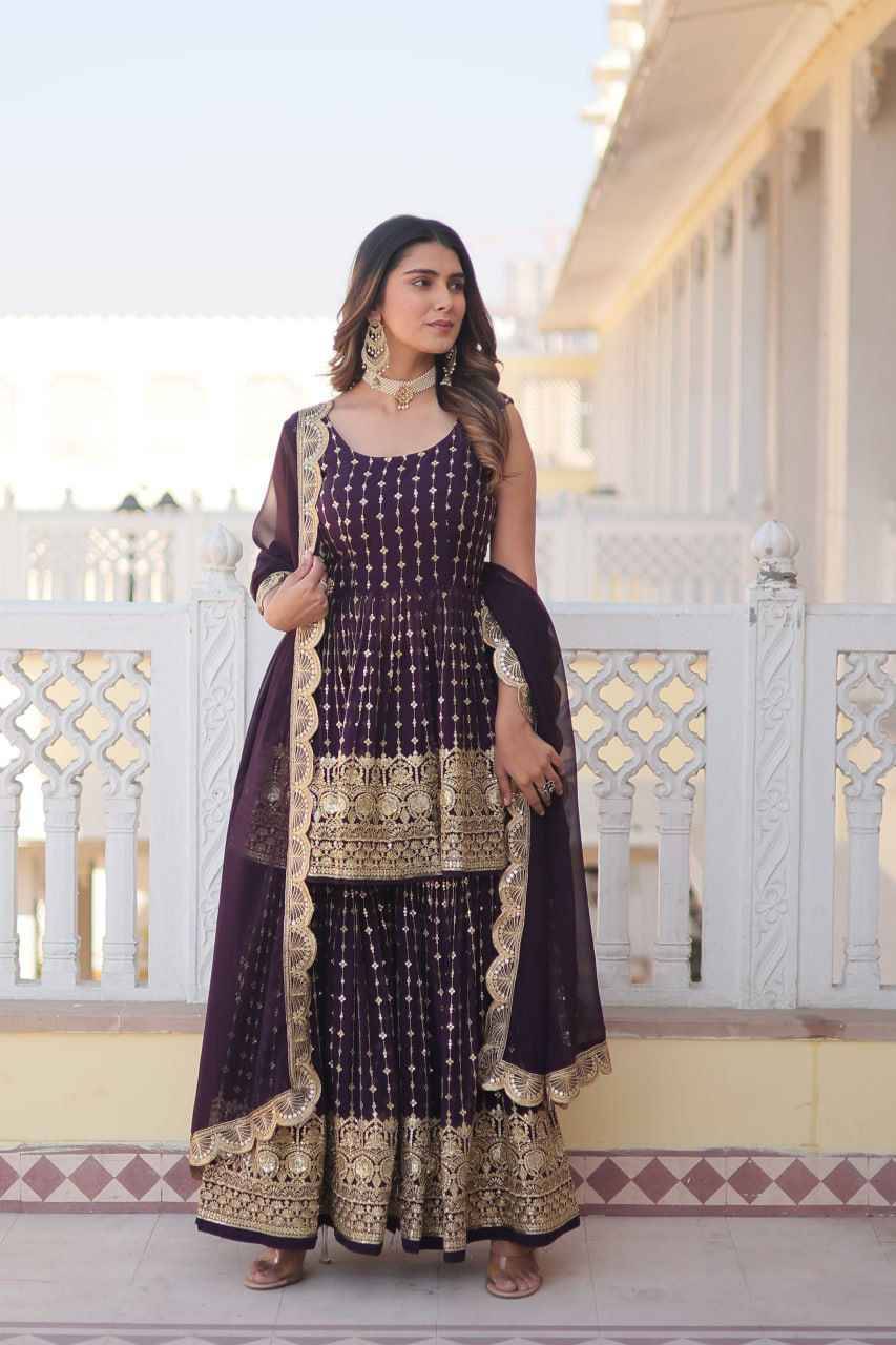 Shubhangi By Fashid Wholesale 01 To 02 Series Beautiful Sharara Suits Colorful Stylish Fancy Casual Wear & Ethnic Wear Faux Georgette Dresses At Wholesale Price