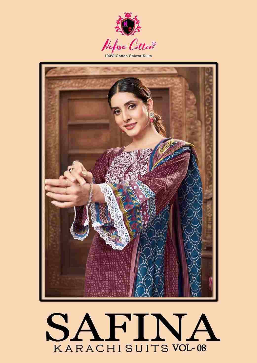 Safina Vol-8 By Nafisa Cotton 8001 To 8006 Series Beautiful Festive Suits Colorful Stylish Fancy Casual Wear & Ethnic Wear Pure Cotton Embroidered Dresses At Wholesale Price