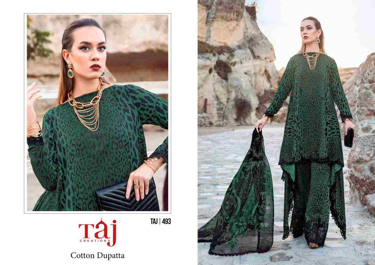 Taj 492 Series By Taj Creation 492 To 494 Series Beautiful Pakistani Suits Colorful Stylish Fancy Casual Wear & Ethnic Wear Pure Cotton With Embroidered Dresses At Wholesale Price