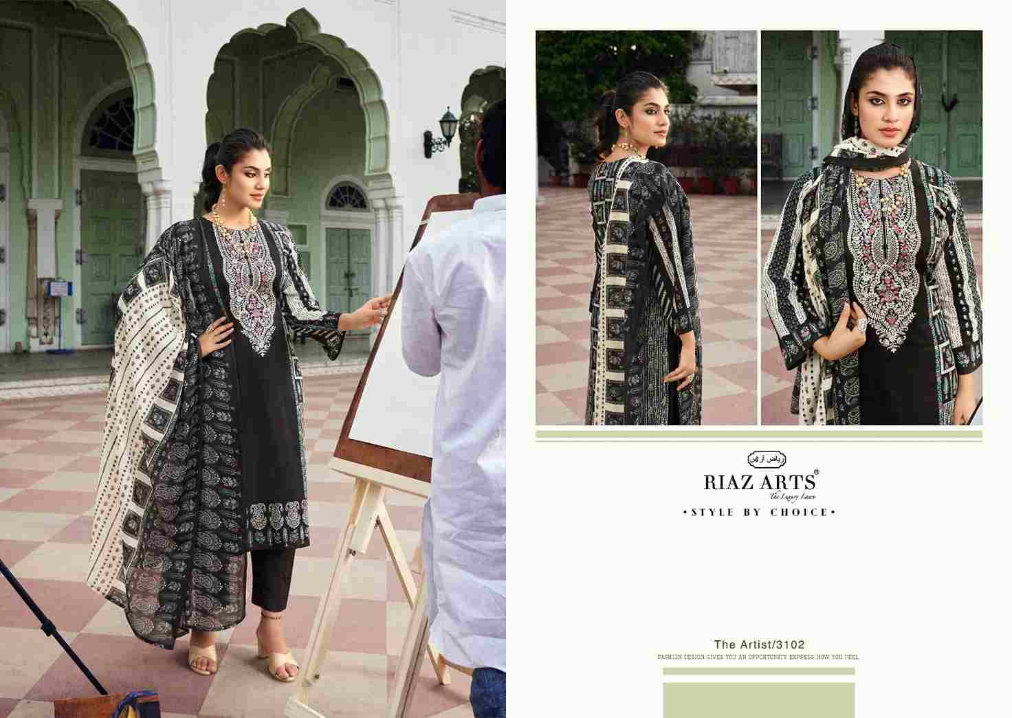 The Artist By Riaz Arts 3101 To 3108 Series Beautiful Stylish Festive Suits Fancy Colorful Casual Wear & Ethnic Wear & Ready To Wear Pure Cambric Lawn Digital Print Dresses At Wholesale Price