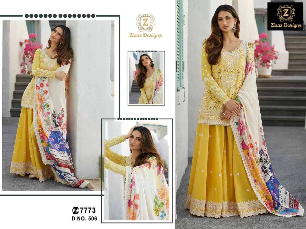 Ziaaz Designs Hit Design 506 By Ziaaz Designs Beautiful Pakistani Suits Colorful Stylish Fancy Casual Wear & Ethnic Wear Rayon Cotton Embroidered Dresses At Wholesale Price