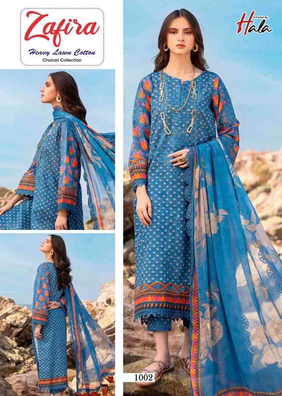 Zafira By Hala 1001 To 1004 Series Beautiful Festive Suits Stylish Fancy Colorful Casual Wear & Ethnic Wear Lawn Cotton Print Dresses At Wholesale Price