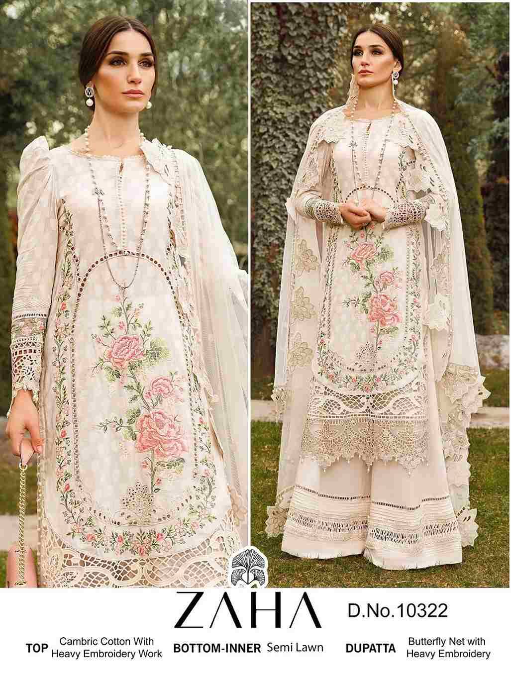 Zaha-10322 By Zaha Pakistani Suits Beautiful Fancy Colorful Stylish Party Wear & Occasional Wear Cambric Cotton Embroidery Dresses At Wholesale Price