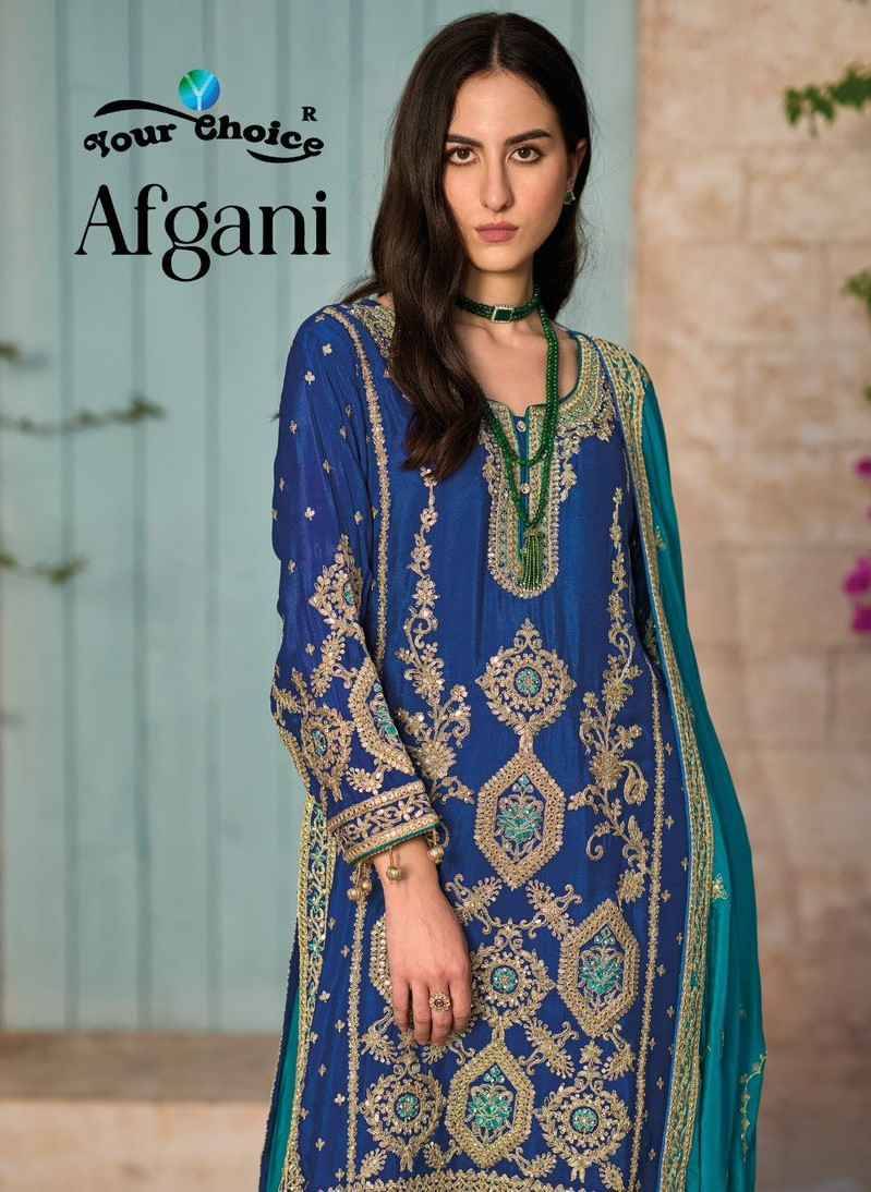 Afgani By Your Choice 1001 To 1002 Series Festive Suits Beautiful Fancy Colorful Stylish Party Wear & Occasional Wear Pure Chinnon Dresses At Wholesale Price