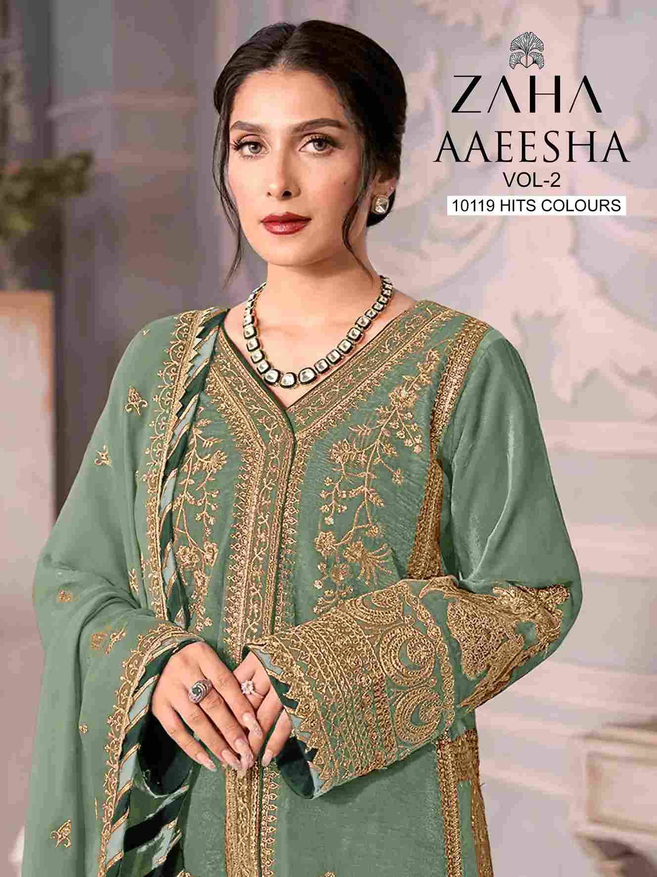 Aaeesha Vol-2 By Zaha 10119-B-1 To 10119-B-4 Series Beautiful Pakistani Suits Colorful Stylish Fancy Casual Wear & Ethnic Wear Faux Georgette Dresses At Wholesale Price