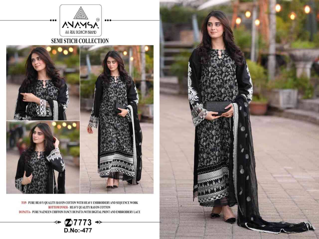Anamsa Hit Design 477 By Fashid Wholesale Beautiful Pakistani Suits Colorful Stylish Fancy Casual Wear & Ethnic Wear Pure Rayon Cotton Embroidered Dresses At Wholesale Price