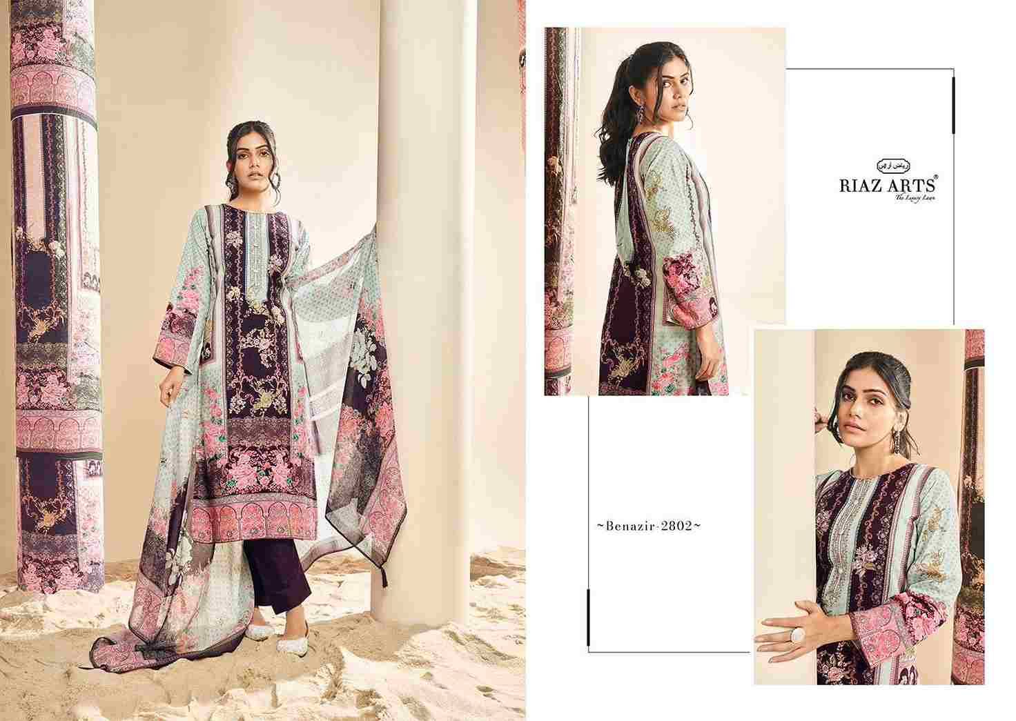 Benazir By Riaz Arts 2801 To 2806 Series Beautiful Festive Suits Colorful Stylish Fancy Casual Wear & Ethnic Wear Pure Lawn Cambric Cotton Dresses At Wholesale Price