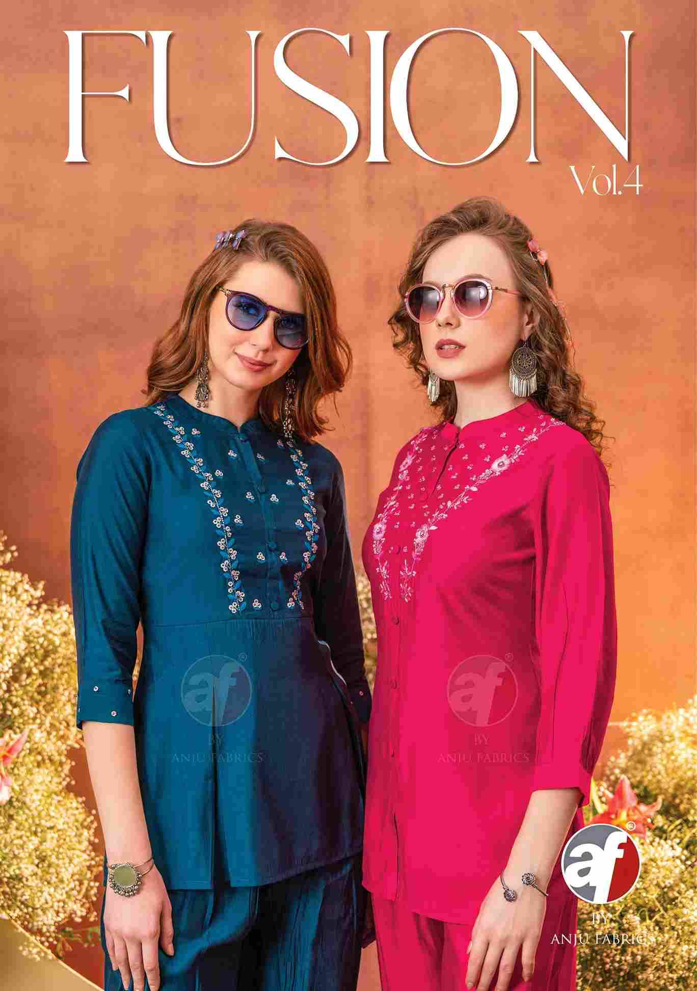 Fusion Vol-4 By Anju Fabrics 3301 To 3306 Series Designer Stylish Fancy Colorful Beautiful Party Wear & Ethnic Wear Collection Pure Silk Tops With Bottom Sets At Wholesale Price