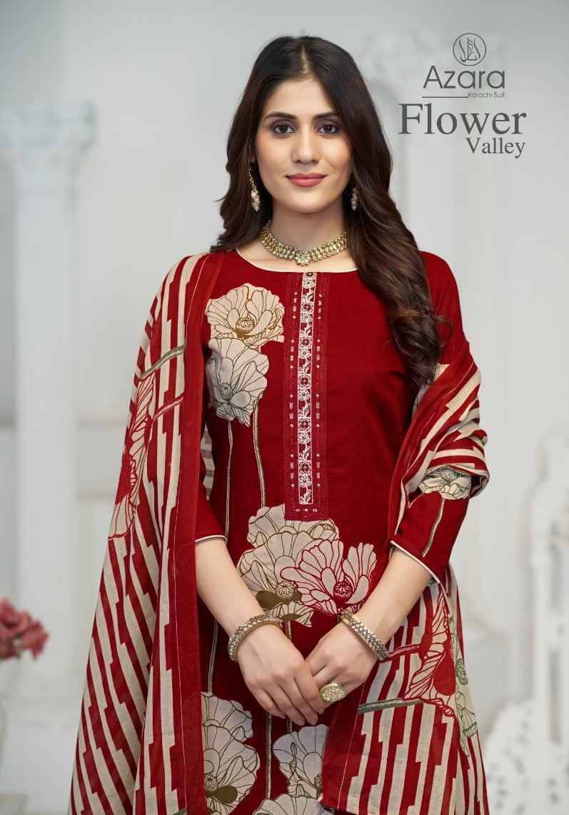 Flower Valley By Azara 4001 To 4002 Series Beautiful Stylish Festive Suits Fancy Colorful Casual Wear & Ethnic Wear & Ready To Wear Cambric Cotton Print Dresses At Wholesale Price