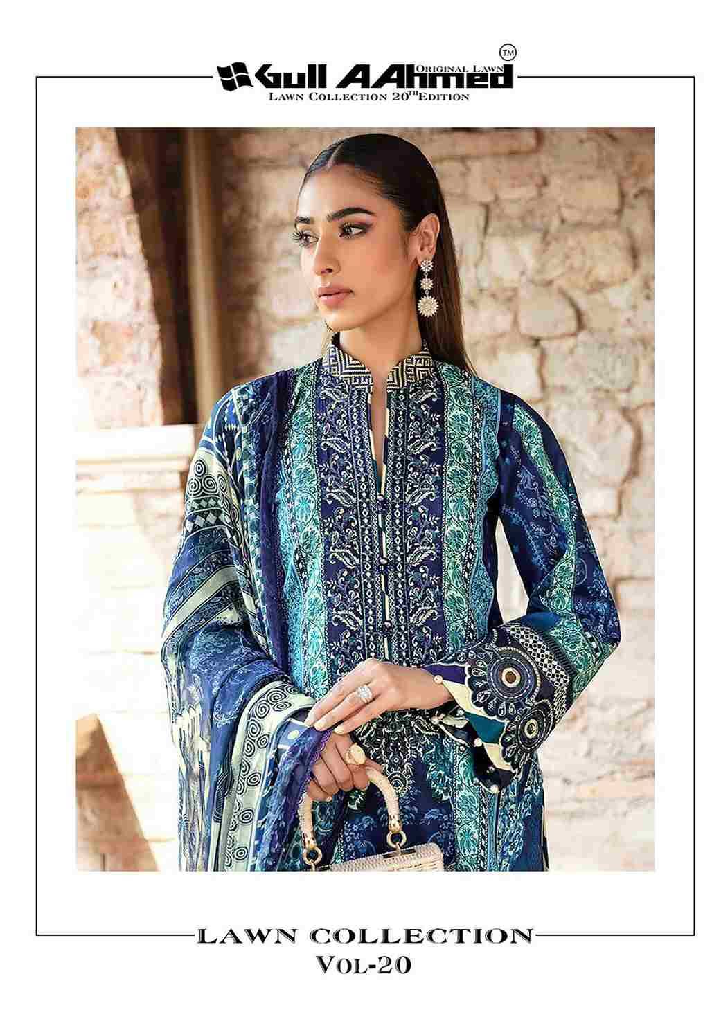 Gull Aahmed Lawn Collection Vol-20 By Gull Aahmed 179 To 184 Series Beautiful Festive Suits Stylish Fancy Colorful Casual Wear & Ethnic Wear Pure Lawn Dresses At Wholesale Price