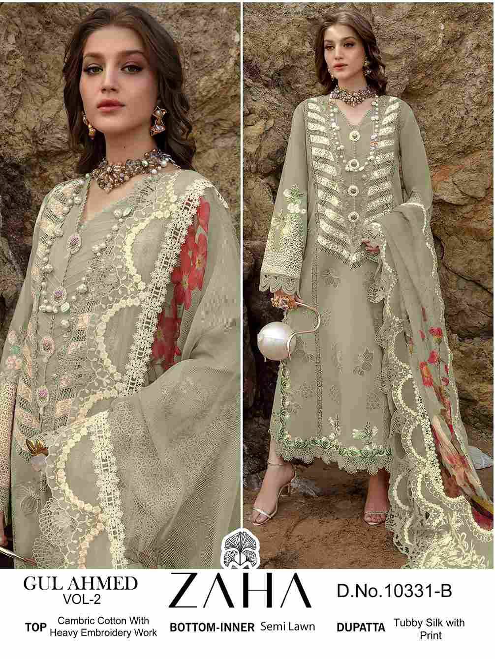 Gul Ahmed Vol-2 By Zaha 10331-A To 10331-D Series Beautiful Pakistani Suits Stylish Fancy Colorful Party Wear & Occasional Wear Cambric Cotton With Embroidery Dresses At Wholesale Price