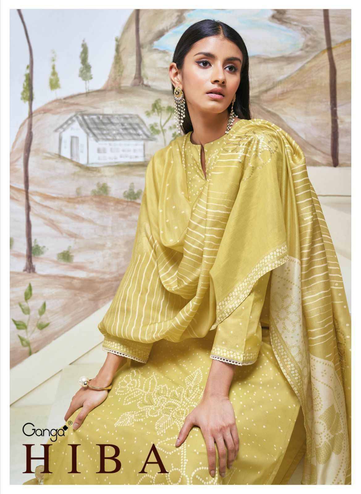 Hiba By Ganga Fashion 1819 To 1824 Series Designer Festive Suits Beautiful Fancy Colorful Stylish Party Wear & Occasional Wear Cotton Silk Dresses At Wholesale Price