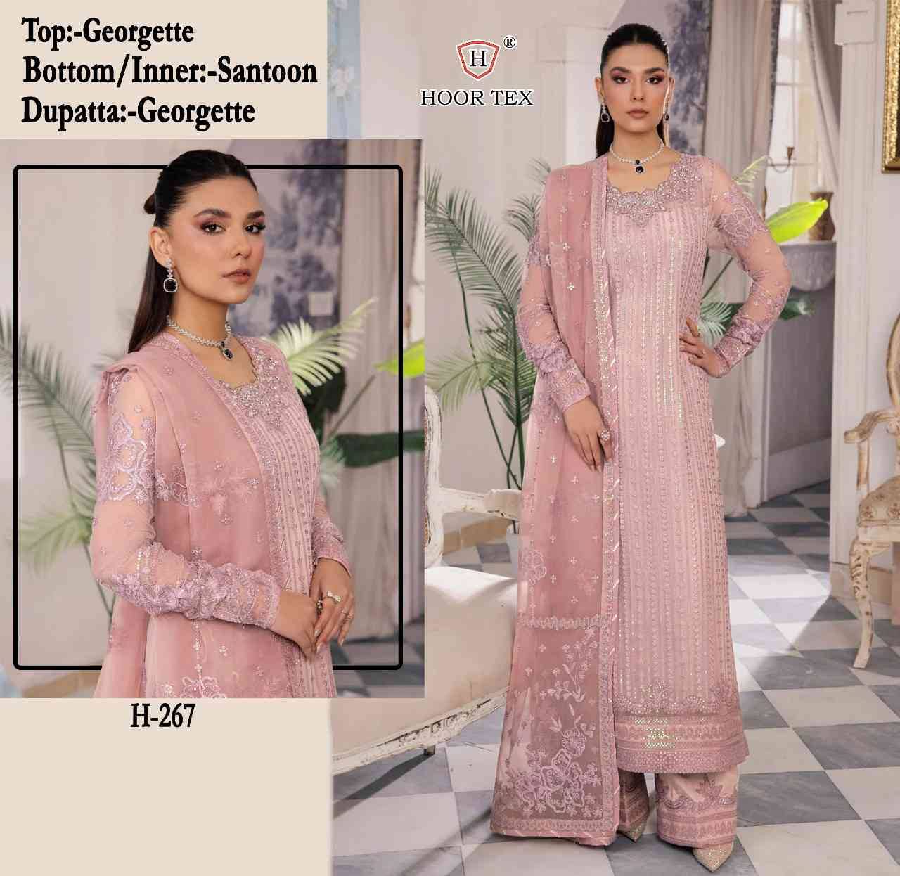 Hoor Tex Hit Design H-267 By Hoor Tex Designer Festive Pakistani Suits Collection Beautiful Stylish Fancy Colorful Party Wear & Occasional Wear Heavy Georgette With Embroidered Dresses At Wholesale Price