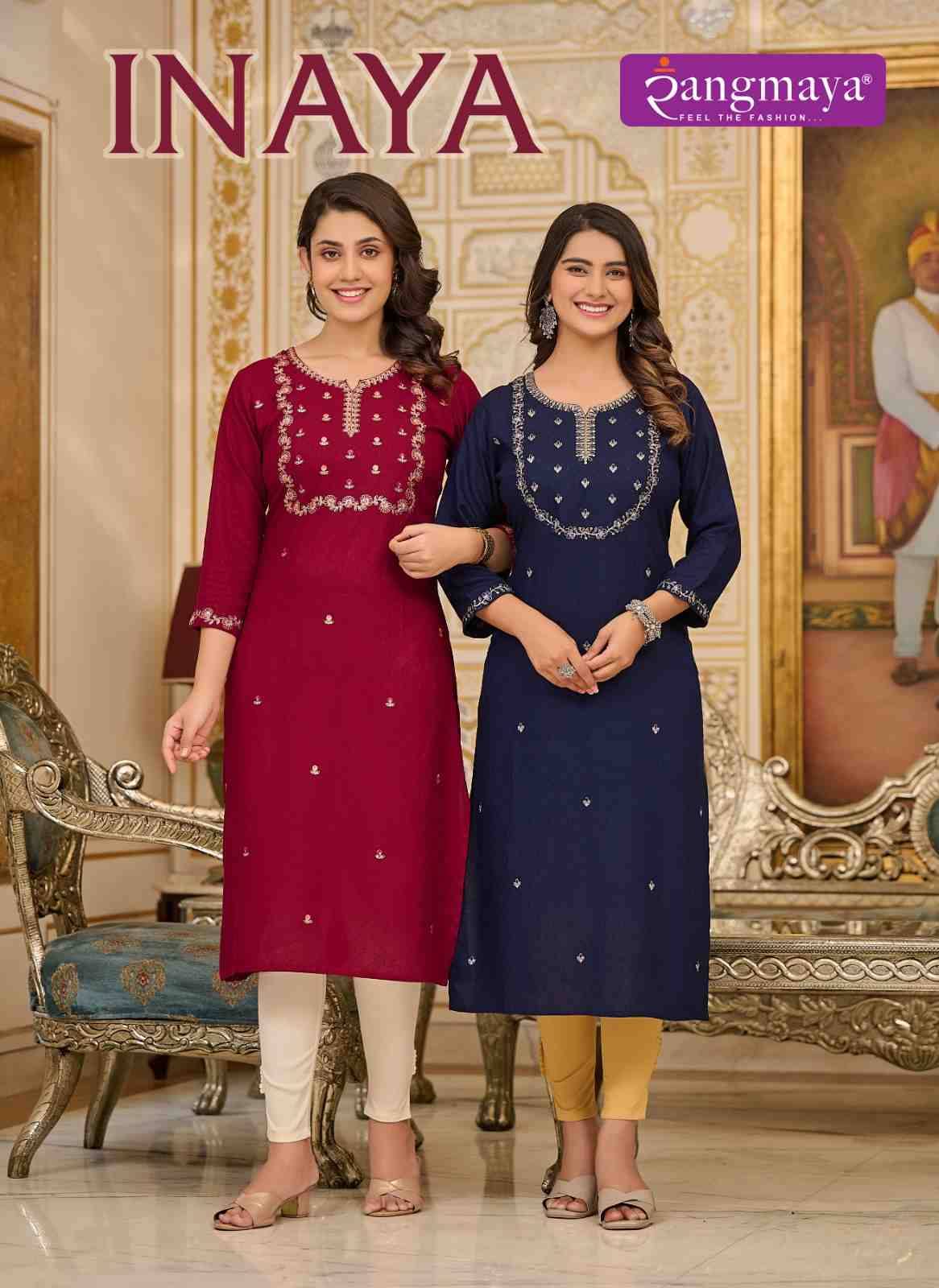 Inaya By Rangmaya 1001 To 1006 Series Designer Stylish Fancy Colorful Beautiful Party Wear & Ethnic Wear Collection Fancy Kurtis At Wholesale Price