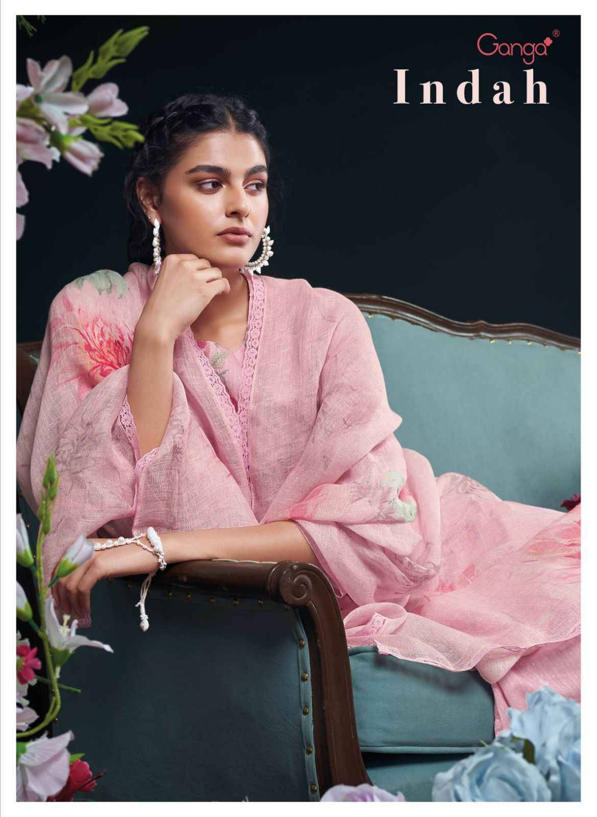 Indah By Ganga Fashion 1867 To 1872 Series Designer Festive Suits Beautiful Fancy Colorful Stylish Party Wear & Occasional Wear Pure Cotton Dresses At Wholesale Price