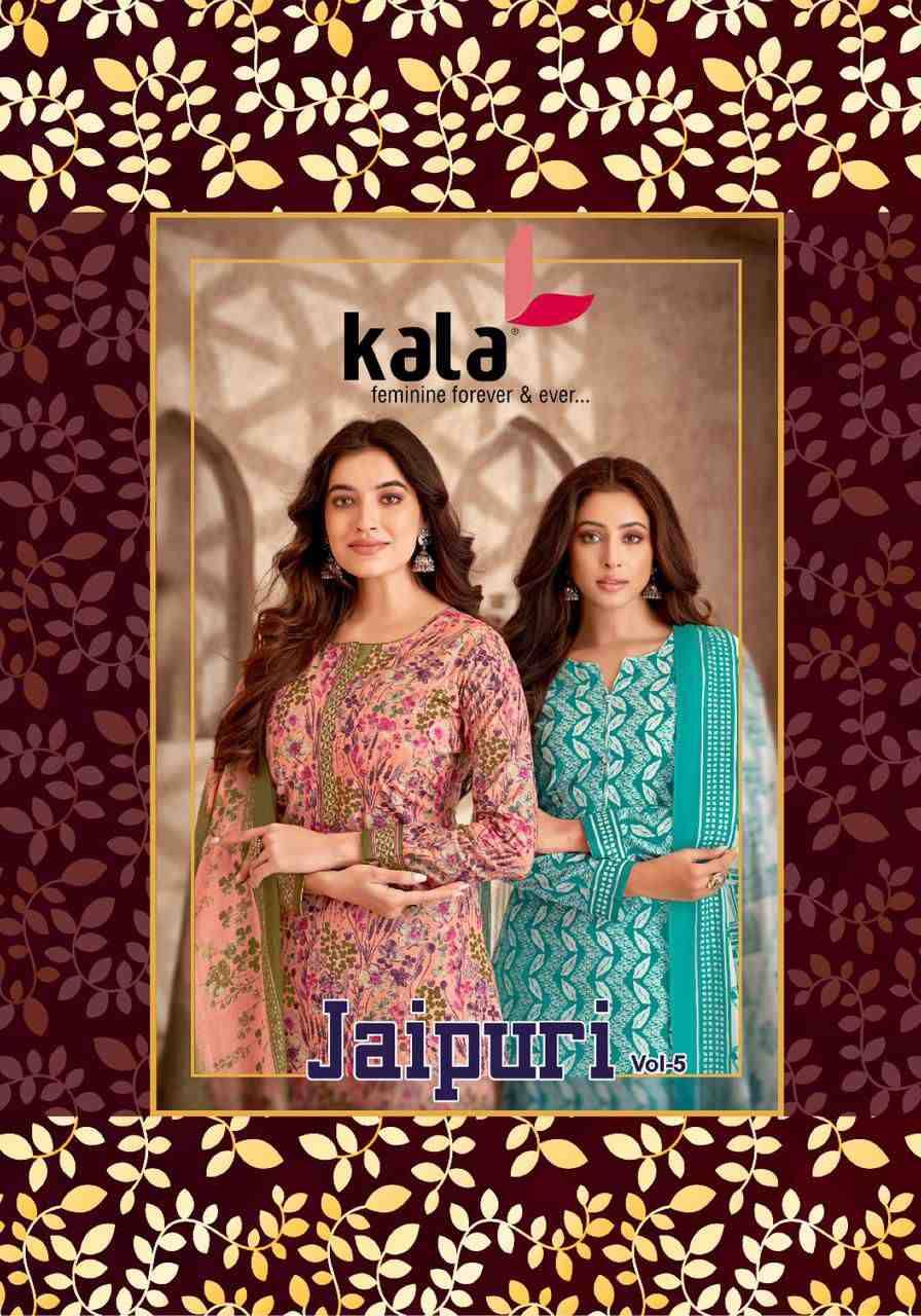 Jaipuri Vol-5 By Kala 6101-B To 6112-B Series Beautiful Suits Colorful Stylish Fancy Casual Wear & Ethnic Wear Premium Cotton Print Dresses At Wholesale Price