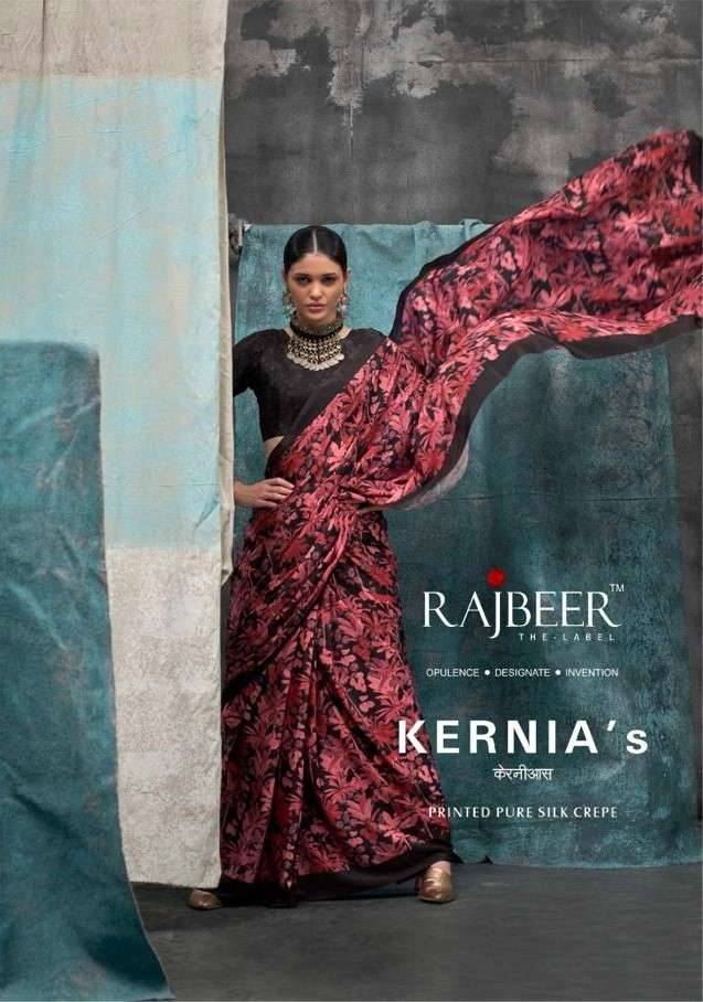 Kernias By Rajbeer 16001 To 16010 Series Indian Traditional Wear Collection Beautiful Stylish Fancy Colorful Party Wear & Occasional Wear Pure Crepe Sarees At Wholesale Price