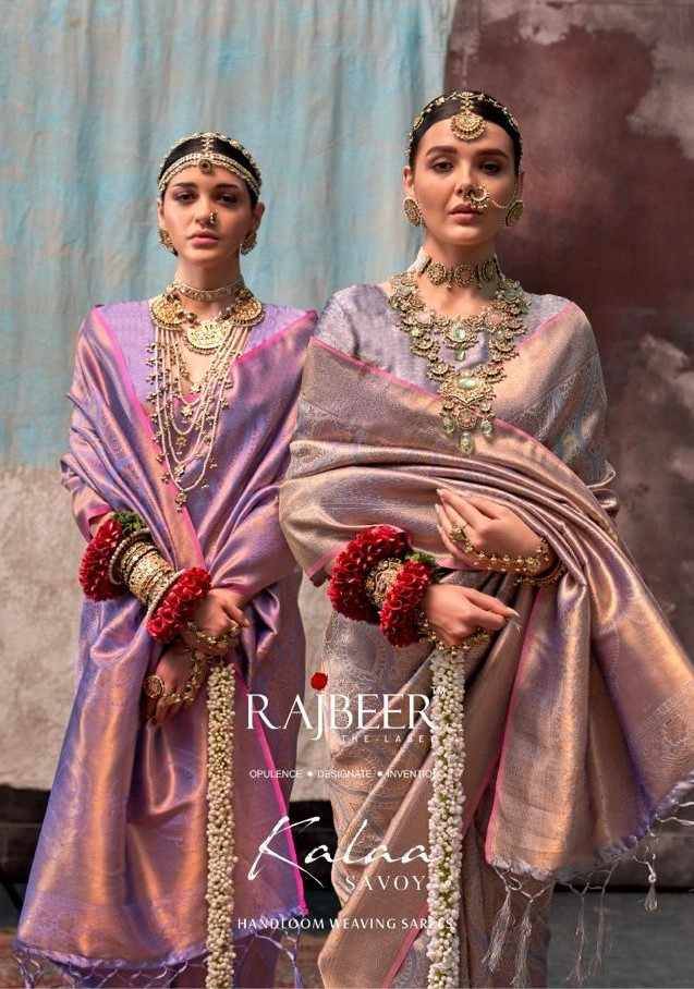 Kalaa By Rajbeer 14001 To 14010 Series Indian Traditional Wear Collection Beautiful Stylish Fancy Colorful Party Wear & Occasional Wear Handloom Silk Sarees At Wholesale Price
