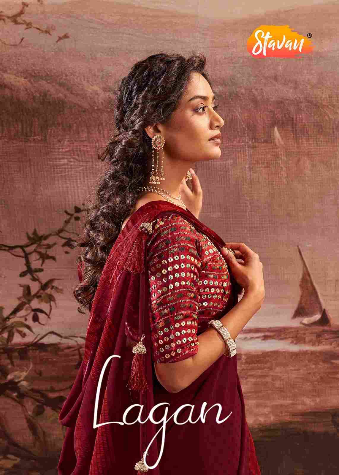 Lagan By Stavan 101 To 110 Series Indian Traditional Wear Collection Beautiful Stylish Fancy Colorful Party Wear & Occasional Wear Soft Weaving Sarees At Wholesale Price