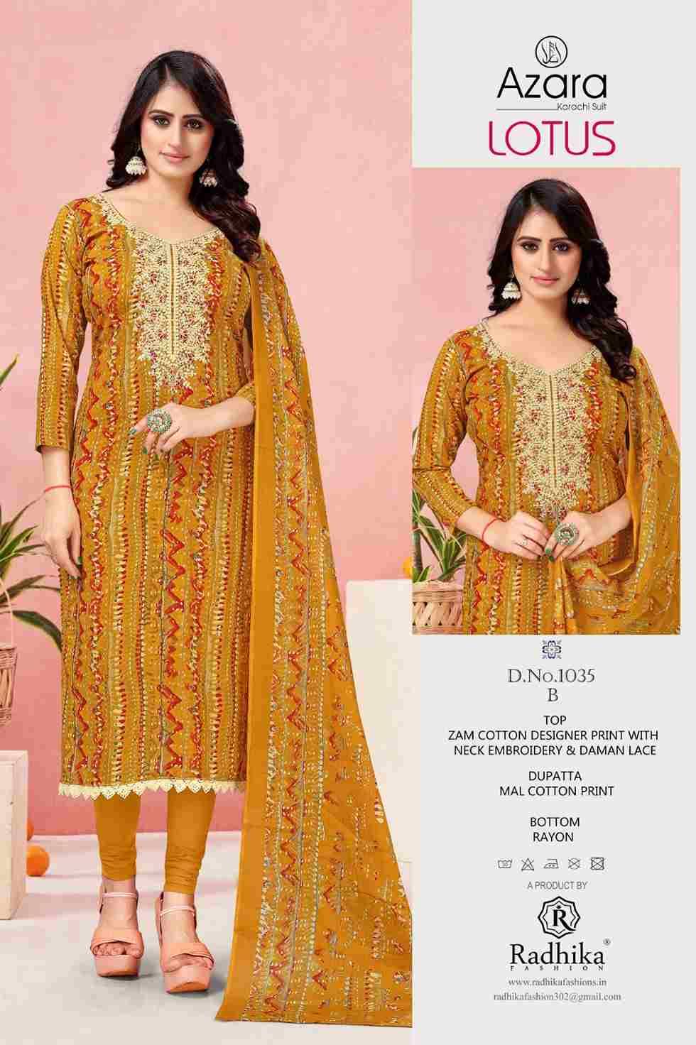 Lotus By Radhika Fashion 1035-A To 1035-D Series Beautiful Festive Suits Stylish Fancy Colorful Casual Wear & Ethnic Wear Jam Cotton Print Dresses At Wholesale Price