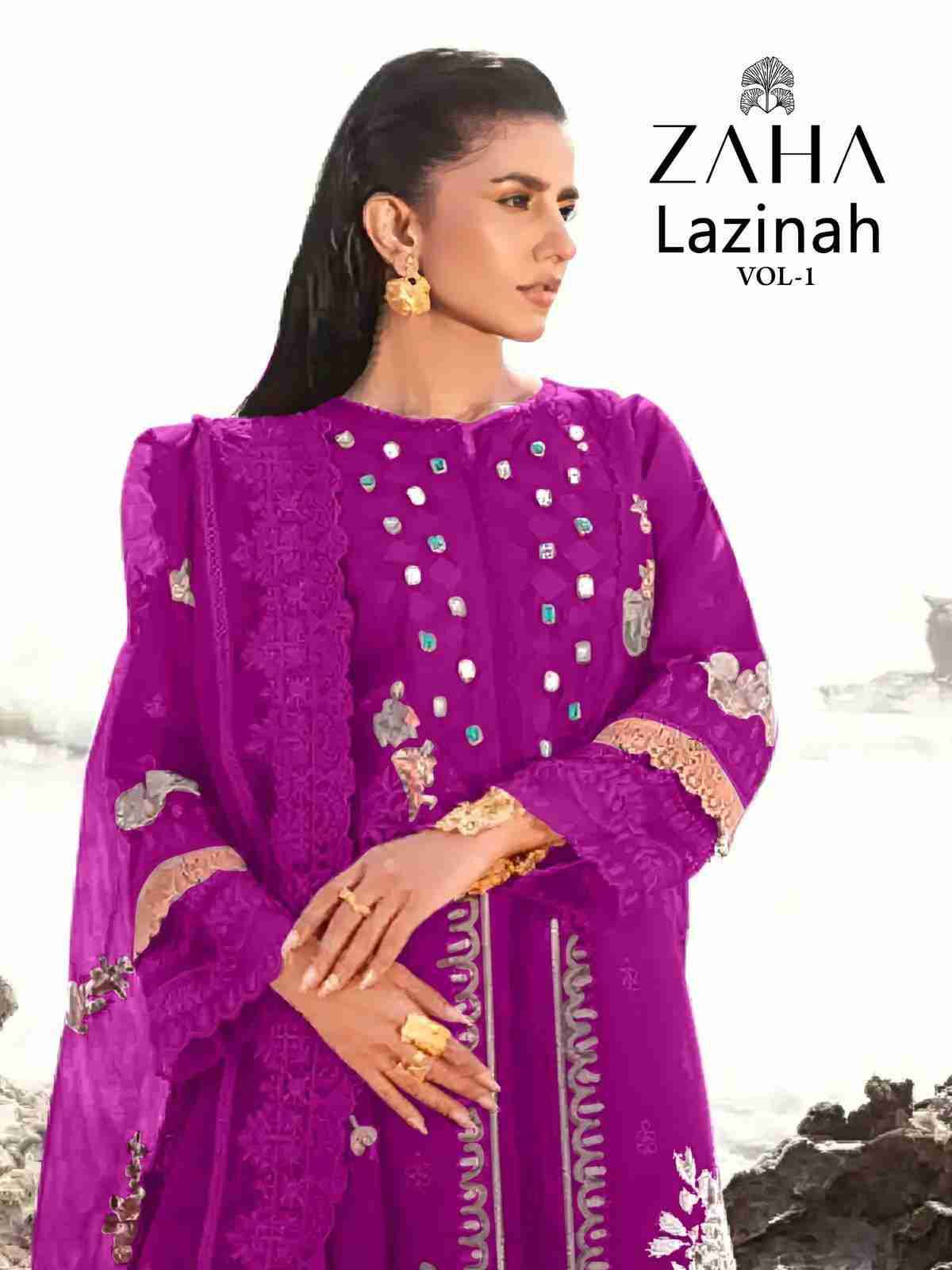 Lazinah Vol-1 By Zaha 10322-A To 10322-D Series Pakistani Suits Beautiful Fancy Colorful Stylish Party Wear & Occasional Wear Cambric Cotton Embroidery Dresses At Wholesale Price