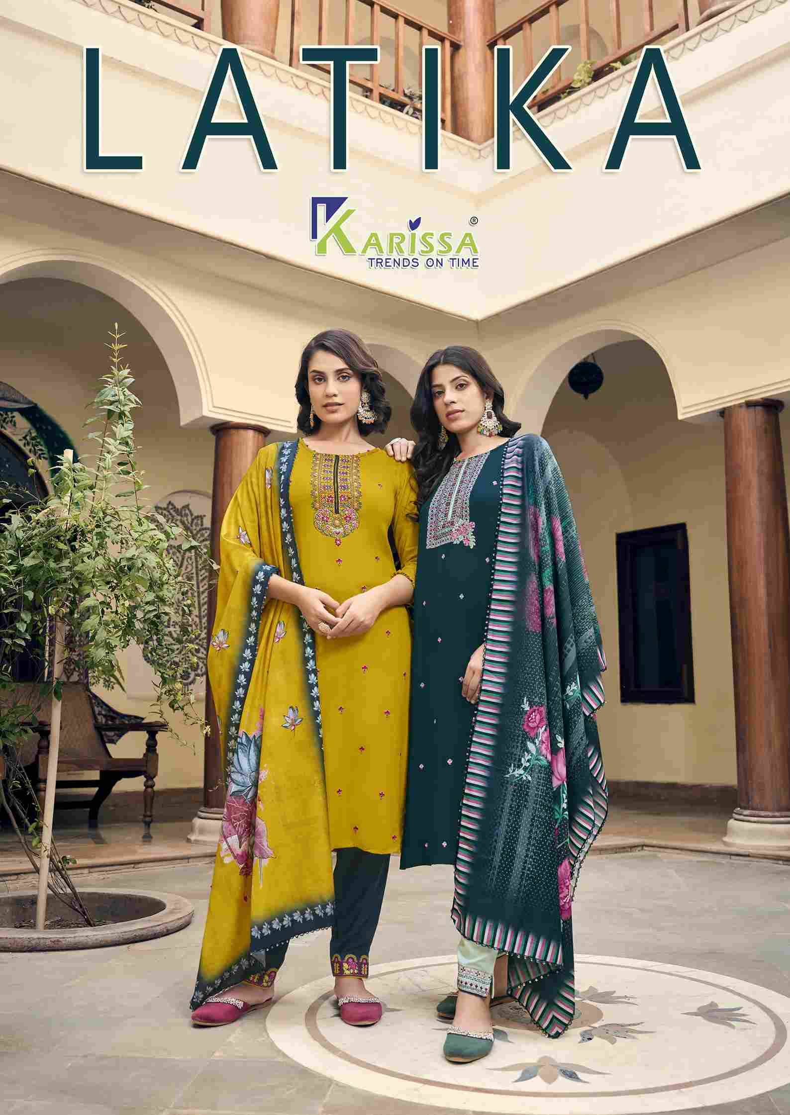 Latika By Karissa 919 To 924 Series Beautiful Festive Suits Stylish Fancy Colorful Casual Wear & Ethnic Wear Rayon Print Dresses At Wholesale Price