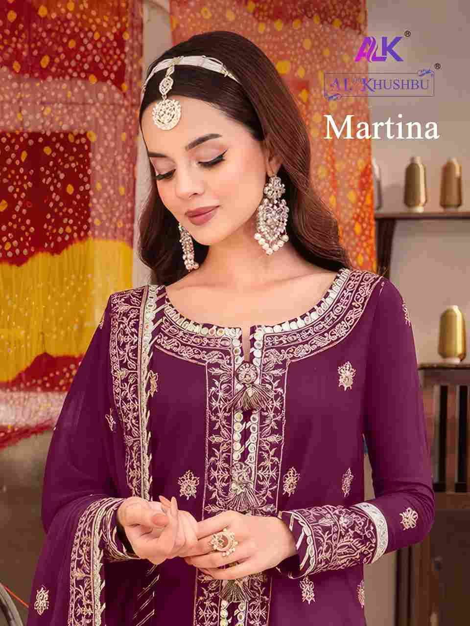 Martina By Al Khushbu 5078-A To 5078-C Series Designer Pakistani Suits Beautiful Stylish Fancy Colorful Party Wear & Occasional Wear Faux Georgette Embroidered Dresses At Wholesale Price