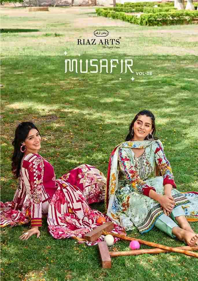 Musafir Vol-8 By Riaz Arts 3501 To 3506 Series Wholesale Designer Pakistani Suits Collection Beautiful Stylish Fancy Colorful Party Wear & Occasional Wear Pure Lawn With Embroidered Dresses At Wholesale Price