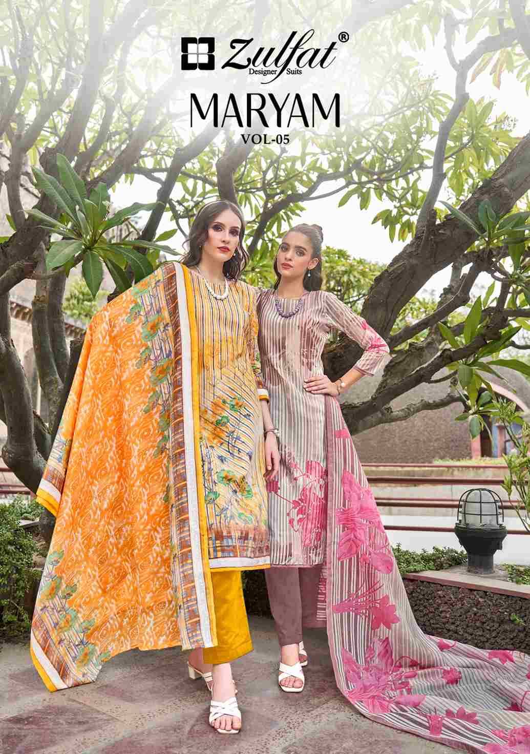 Maryam Vol-5 By Zulfat 556-001 To 556-008 Series Beautiful Festive Suits Stylish Fancy Colorful Casual Wear & Ethnic Wear Pure Cotton Print Dresses At Wholesale Price