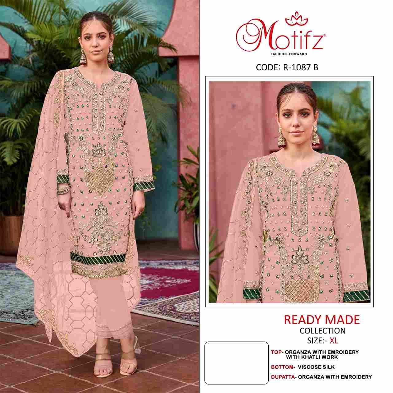 Motifz Hit Design 1087 Colours By Motifz 1087-A To 1087-D Series Designer Pakistani Suits Collection Beautiful Stylish Fancy Colorful Party Wear & Occasional Wear Organza With Embroidered Dresses At Wholesale Price