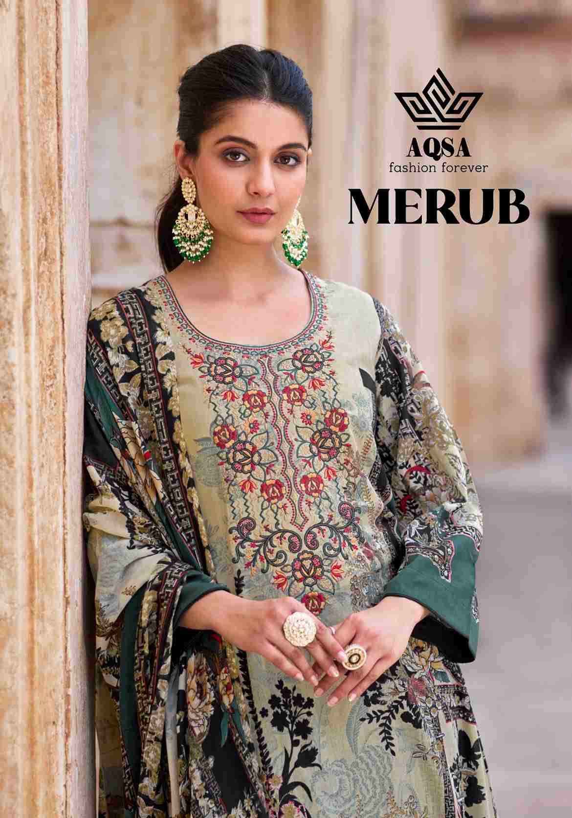 Merub By Aqsa 1001 To 1006 Series Beautiful Pakistani Suits Stylish Fancy Colorful Party Wear & Occasional Wear Pure Cambric Cotton Embroidered Dresses At Wholesale Price