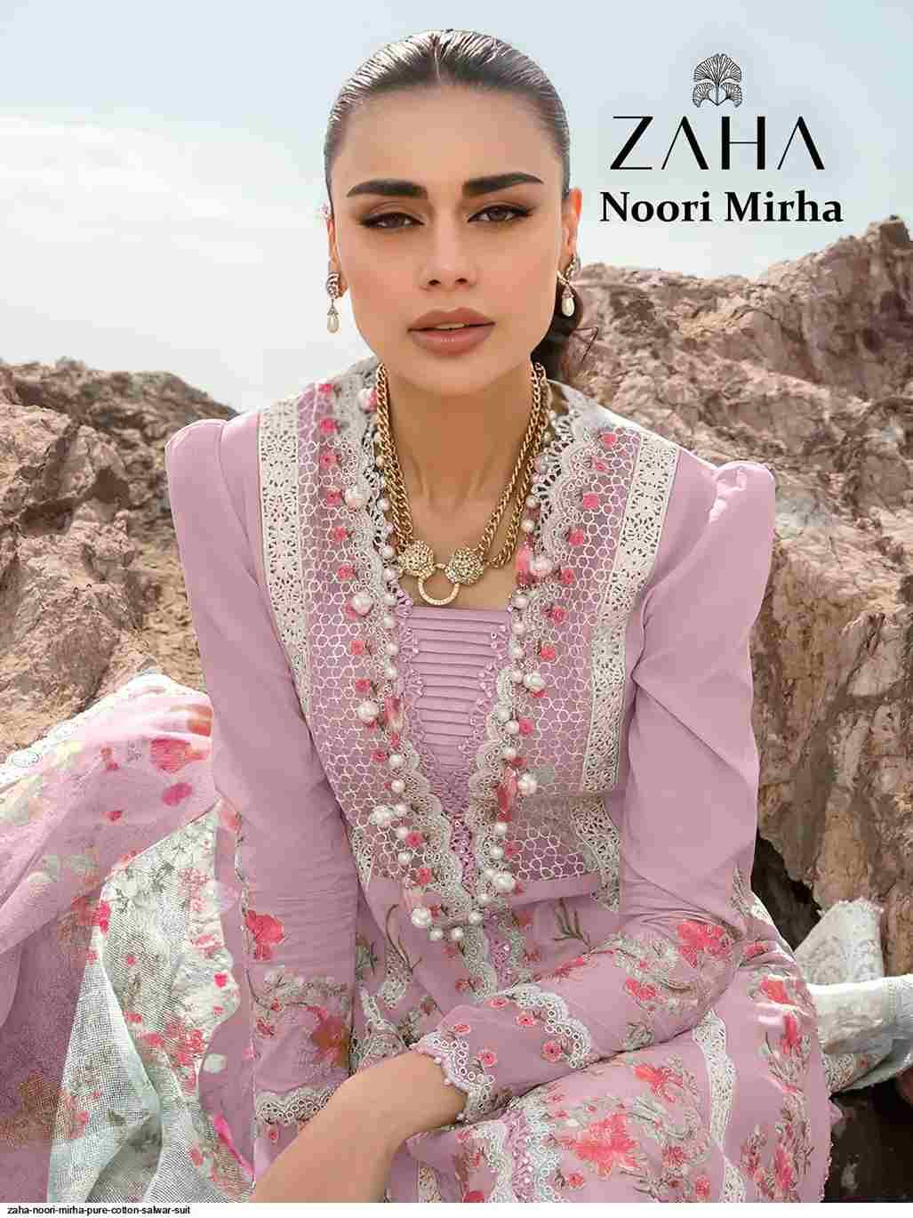 Noori Mirha By Zaha 10334-A To 10334-D Series Pakistani Suits Beautiful Fancy Colorful Stylish Party Wear & Occasional Wear Cambric Cotton Embroidery Dresses At Wholesale Price