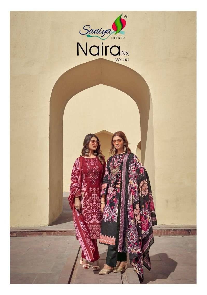 Naira Vol-55 Nx By Saniya Trendz 10001 To 10004 Series Beautiful Festive Suits Stylish Fancy Colorful Casual Wear & Ethnic Wear Pure Cotton Print Dresses At Wholesale Price